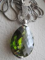 Vintage design zilver hanger met ketting groot hanger, Ophalen, Zo goed als nieuw, Hart, Met edelsteen