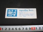 sticker Nijkerk Apollo bv Gezellenstraat 21, Verzamelen, Stickers, Ophalen, Zo goed als nieuw, Bedrijf of Vereniging