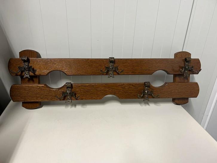 Te Koop : Donker Eiken Wandkapstok Kapstok Hout Export, Huis en Inrichting, Woonaccessoires | Kapstokken, Zo goed als nieuw, Wandkapstok