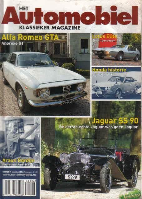 Automobiel 11 2004 : Lotus Elite - Jaguar SS - Alfa GTA GTV, Boeken, Auto's | Folders en Tijdschriften, Gelezen, Algemeen, Ophalen of Verzenden