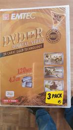 EMTEC DVD+R 3-Pack 24 carat gold techn.- Nieuw in verpakking, Ophalen of Verzenden, Classicisme