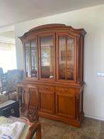Kersen en wortelnoten houten vitrinekast buffetkast met glas, Huis en Inrichting, Kasten | Buffetkasten, Ophalen, Gebruikt, 100 tot 150 cm
