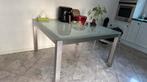 Vierkante eettafel (glas), Huis en Inrichting, Tafels | Eettafels, Ophalen, Gebruikt, Vierkant, 50 tot 100 cm