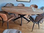 Te koop ,ovale mahoniehouten eettafel, Ophalen, 200 cm of meer, Zo goed als nieuw, Vijf personen of meer