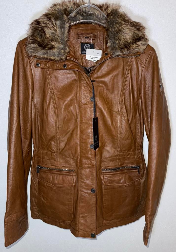 Nieuwe Carlo Colucci leren dames jas Maat 38, Ophalen of Verzenden, Zo goed als nieuw, Maat 38/40 (M), Zwart