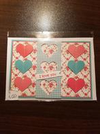 Kaartje VALENTIJN hartjes, Hobby en Vrije tijd, Kaarten | Zelfgemaakt, Ophalen of Verzenden, Nieuw, Overige thema's
