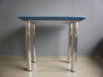 Bijzet- tafel- buro 80x50cm verchroomde ronde metalen poten, Huis en Inrichting, Overige materialen, Gebruikt, Ophalen of Verzenden