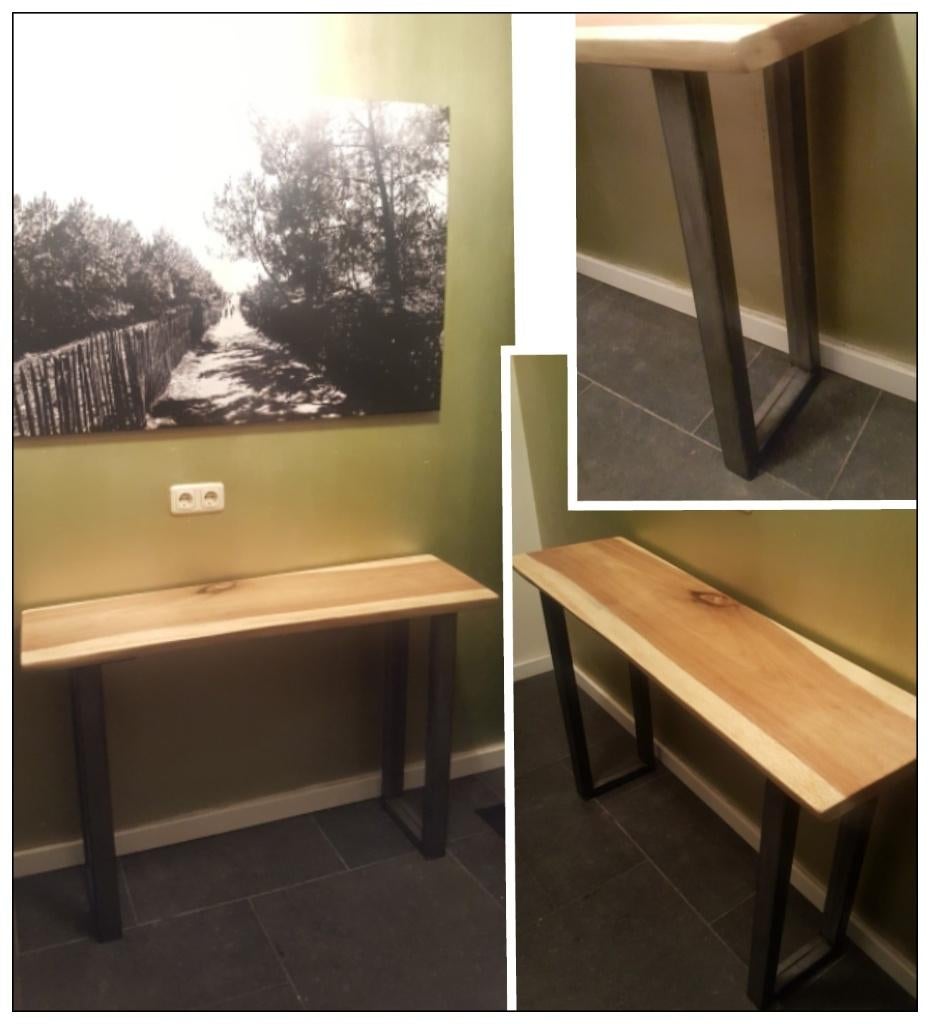 Sidetable suar, boomstam, eiken, acacia, steigerhout NIEUW, Huis en Inrichting, Tafels | Sidetables, Nieuw, 25 tot 50 cm, 200 cm of meer