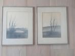 2 tekeningen Hendrik Vlierboom jr. ingelijst, Antiek en Kunst, Ophalen