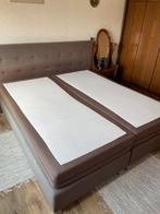 2P stoffen bruine boxspring 180 * 200 cm in nette staat, Huis en Inrichting, Ophalen, Gebruikt, Bruin, Tweepersoons