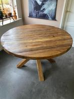 Hardhouten ronde tafel (echt teakhout), Antiek en Kunst, Antiek | Meubels | Tafels, Ophalen