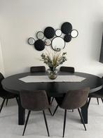Ovale eettafel met 6 stoelen - Zo goed als nieuw, Ophalen, 100 tot 150 cm, Eikenhout, Zo goed als nieuw