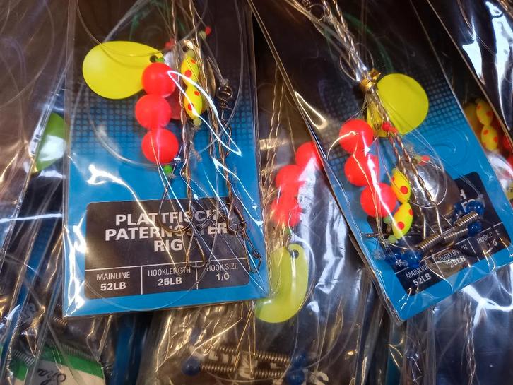 Partij(en) Platvisonderlijnen met spinnerblad...nieuw!, Watersport en Boten, Hengelsport | Zeevissen, Nieuw, Overige typen, Ophalen of Verzenden
