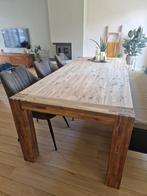 Acacia houten eettafel 220x100, Huis en Inrichting, Tafels | Eettafels, 200 cm of meer, 100 tot 150 cm, Rechthoekig, Zo goed als nieuw