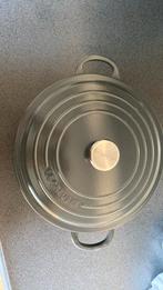 Le creuset pan, Huis en Inrichting, Keuken | Potten en Pannen, Ophalen, Zo goed als nieuw, Gietijzer, Koekenpan of Braadpan