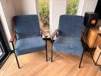 2x Woood Sally Fauteuil - Staalblauw, Ophalen, Gebruikt, Twee, Blauw