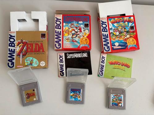 3 oude gameboy spelletjes, mario, zelda, wario, Spelcomputers en Games, Games | Nintendo Game Boy, Gebruikt, Avontuur en Actie