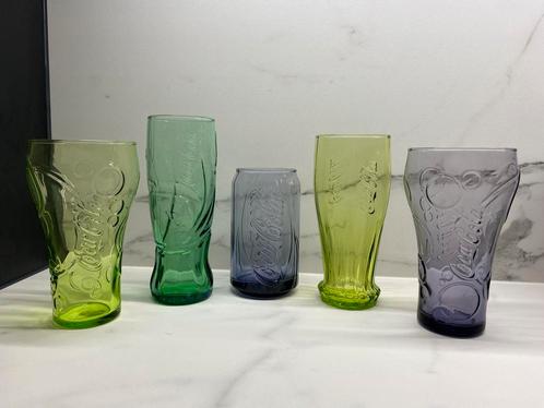Coca Cola glazen verschillende soorten en kleuren 5st, Verzamelen, Glas en Borrelglaasjes, Nieuw, Frisdrankglas, Ophalen of Verzenden
