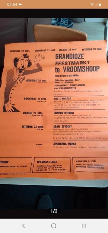 Vintage poster feestweek Vroomshoop beschikbaar voor biedingen
