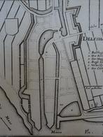 gravure plattegrond Delfshaven, Caspar Merian, 1670, Verzenden