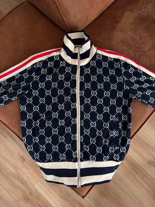 Gucci GG Jacquard Cotton Jacket S, Kleding | Heren, Jassen | Zomer, Zo goed als nieuw, Maat 46 (S) of kleiner, Blauw, Ophalen of Verzenden