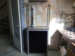 Aquarium 150L met professionele onderkast en wat apperatuur, Ophalen, Gebruikt, Leeg aquarium