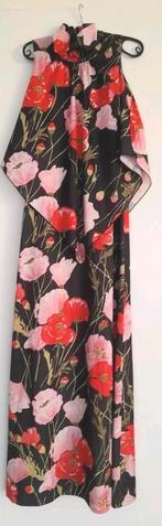 Chique, vrolijke typisch Engelse 'baljurk'.met grote bloemen, Maat 38/40 (M), Galajurk, Made In England, Ophalen of Verzenden