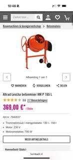 Lescha betonmixer 165 liter, Ophalen of Verzenden, Gebruikt