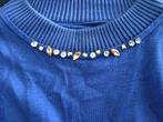 Blauwe wollen trui met knoopjes - maat 42, Ophalen of Verzenden, Gedragen, Blauw