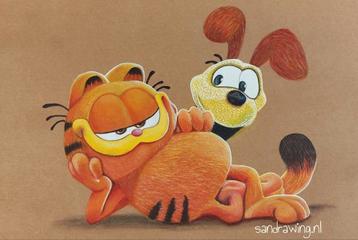 Garfield zelf getekend op A4 beschikbaar voor biedingen