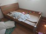 2-persoons bed 160x220, Ophalen, Gebruikt, Bruin, Tweepersoons