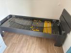Bed 90x220 antraciet met lattenbodem., Huis en Inrichting, Ophalen, Overige materialen, 90 cm, Eenpersoons
