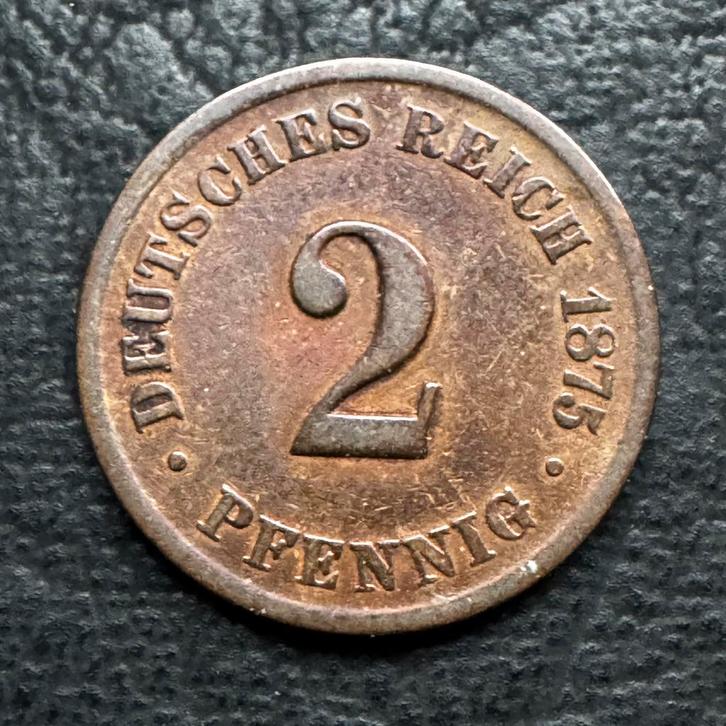 Duitsland 2 pfennig 1875 B, Postzegels en Munten, Munten | Europa | Niet-Euromunten, Duitsland, Ophalen of Verzenden