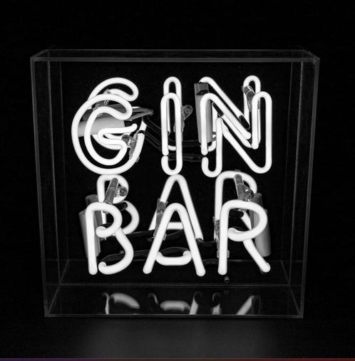 Neon  GIN BAR (wit) lichtreclame, Huis en Inrichting, Barren, Nieuw, Ophalen of Verzenden