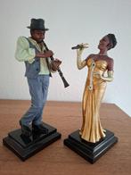 Klarinetspeler en jazz-zangeres / jazz- beeldjes / figuur, Verzamelen, Beelden en Beeldjes, Ophalen of Verzenden, Gebruikt, Mens