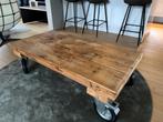 Salontafel van industriele oude balken, Ophalen, Gebruikt, 100 tot 150 cm, 50 tot 100 cm