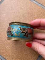 Vintage retro goudkleur klemarmband india olifant armband, Ophalen of Verzenden, Zo goed als nieuw, Goud, Overige materialen