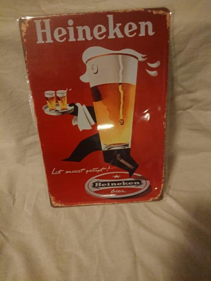 Retro wandbord Heineken, Verzamelen, Biermerken, Nieuw, Reclamebord, Plaat of Schild, Heineken, Ophalen of Verzenden