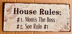Tekstbord Wanddecoratie House Rules van Mama, Huis en Inrichting, Ophalen of Verzenden, Nieuw