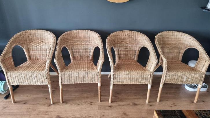 IKEA AGEN Chair, rattan/bamboo, Huis en Inrichting, Stoelen, Gebruikt, Vier, Riet of Rotan, Bruin, Ophalen