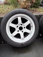 Japan Racing JR3 5x114.3 15 inch + Yokohama A052 semi slicks, Ophalen, Gebruikt, 15 inch, 205 mm