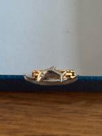Kinderring met dolijntje en diamandje, Ophalen of Verzenden, Zo goed als nieuw, Goud, Armband