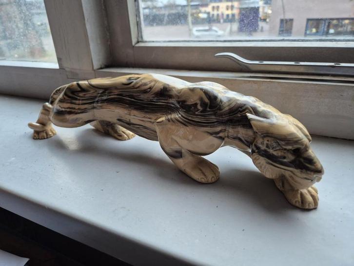 Mexicaanse Onyx Tijger Beeld, Verzamelen, Beelden en Beeldjes, Zo goed als nieuw, Dier, Ophalen of Verzenden