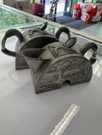Chinese pewter melk- en suikerstel met jade-handvatten, Ophalen of Verzenden