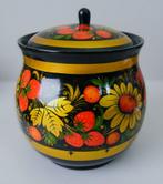 Russisch gelakte pot met lepel, Antiek en Kunst, Ophalen of Verzenden