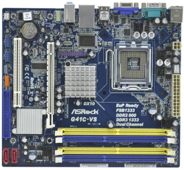 ASRock G41C-VS socket 775, Computers en Software, Moederborden, Gebruikt, Verzenden