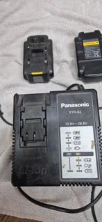 2x Panasonic Accu + Oplader, Doe-het-zelf en Verbouw, Ophalen, Gebruikt