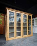 Antieke grenen vitrinekast | Servieskast | keukenkast #2509, Ophalen of Verzenden