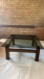 Retro salontafel, vierkant met rookglas., Ophalen