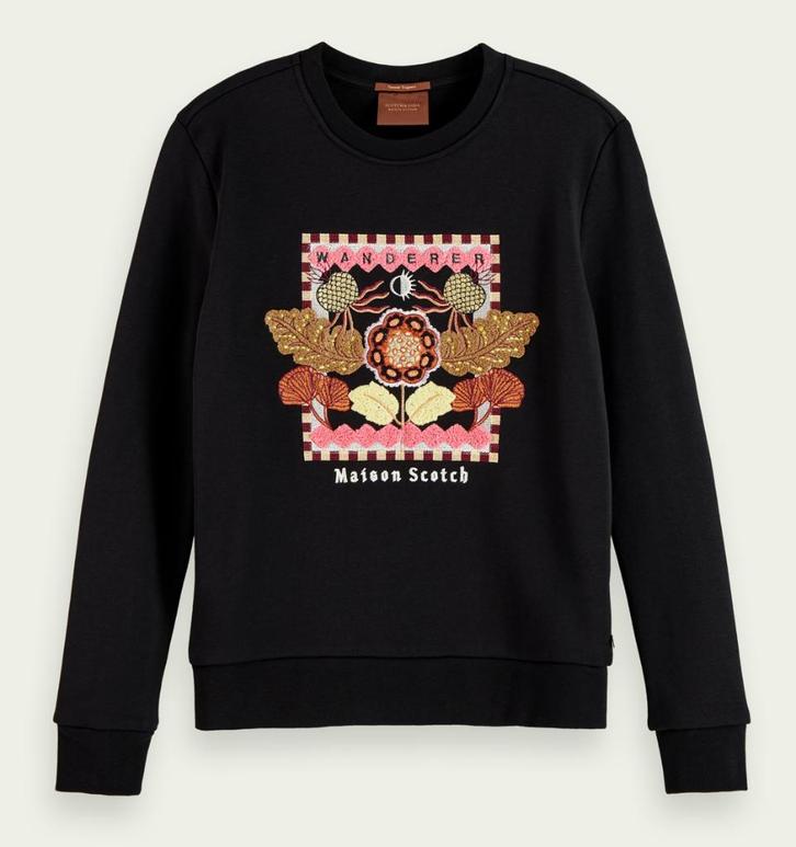 Scotch & Soda geborduurde sweater trui zwart maat L, Kleding | Dames, Truien en Vesten, Nieuw, Maat 42/44 (L), Zwart, Ophalen of Verzenden